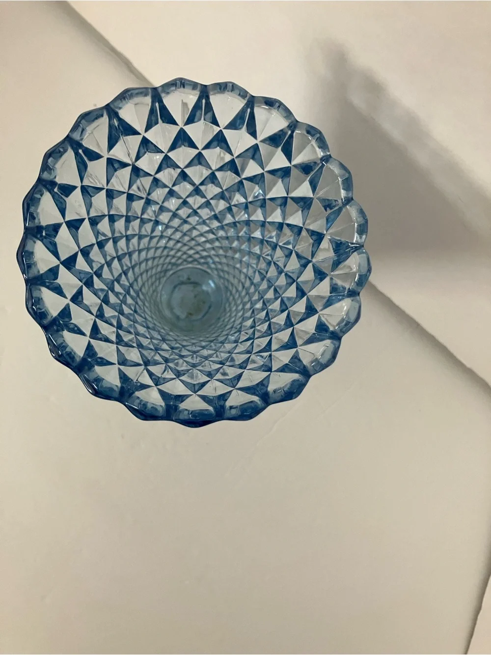 Vintage Indiana Glass Blue Diamond-Pattern